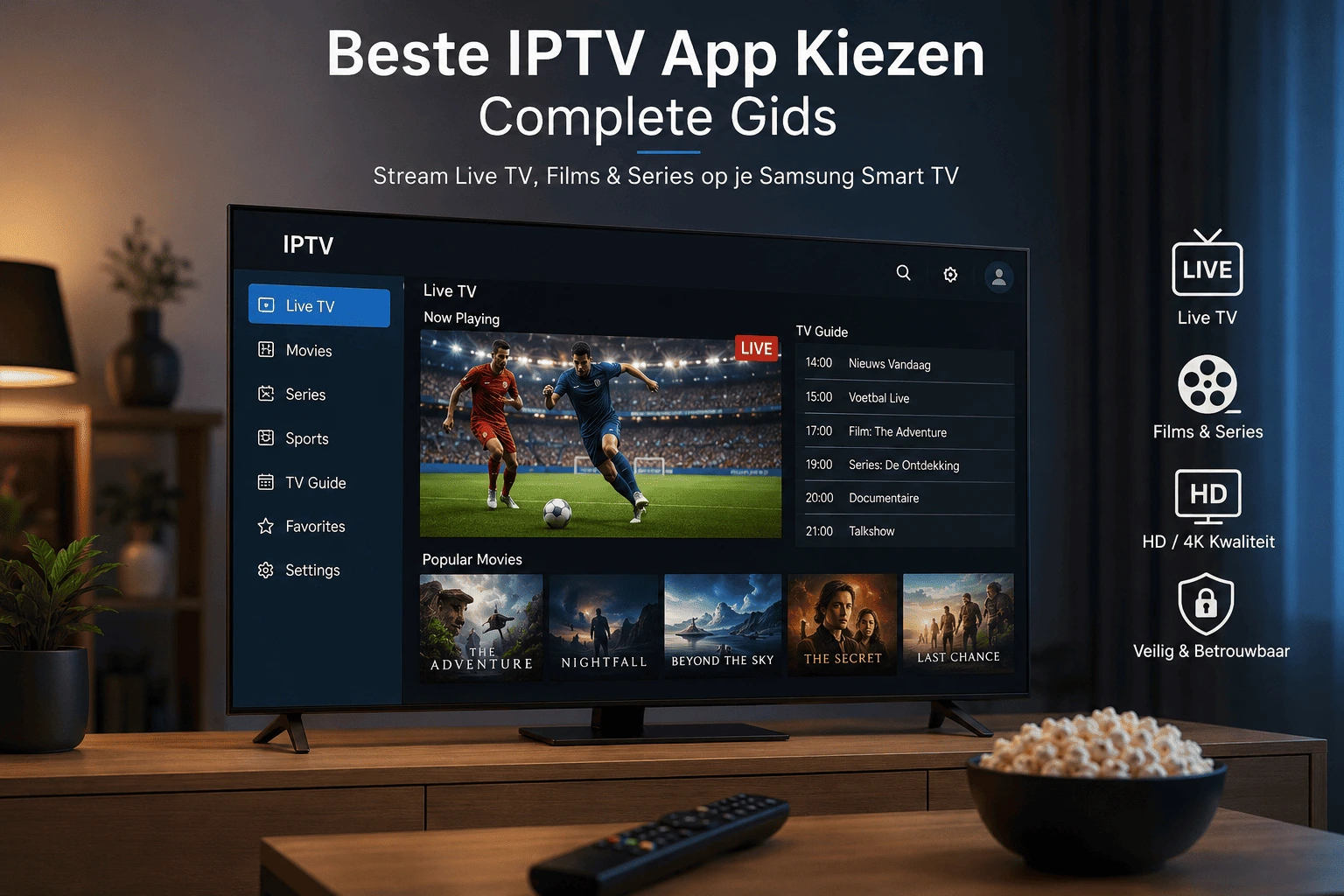 Beste IPTV app kiezen voor Smart TV met live tv films series en stabiele streamingkwaliteit